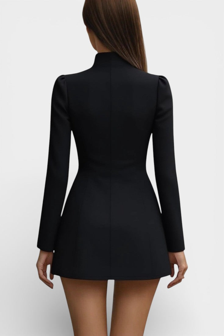 Vada Robe Blazer Courte Élégante à Col Montant