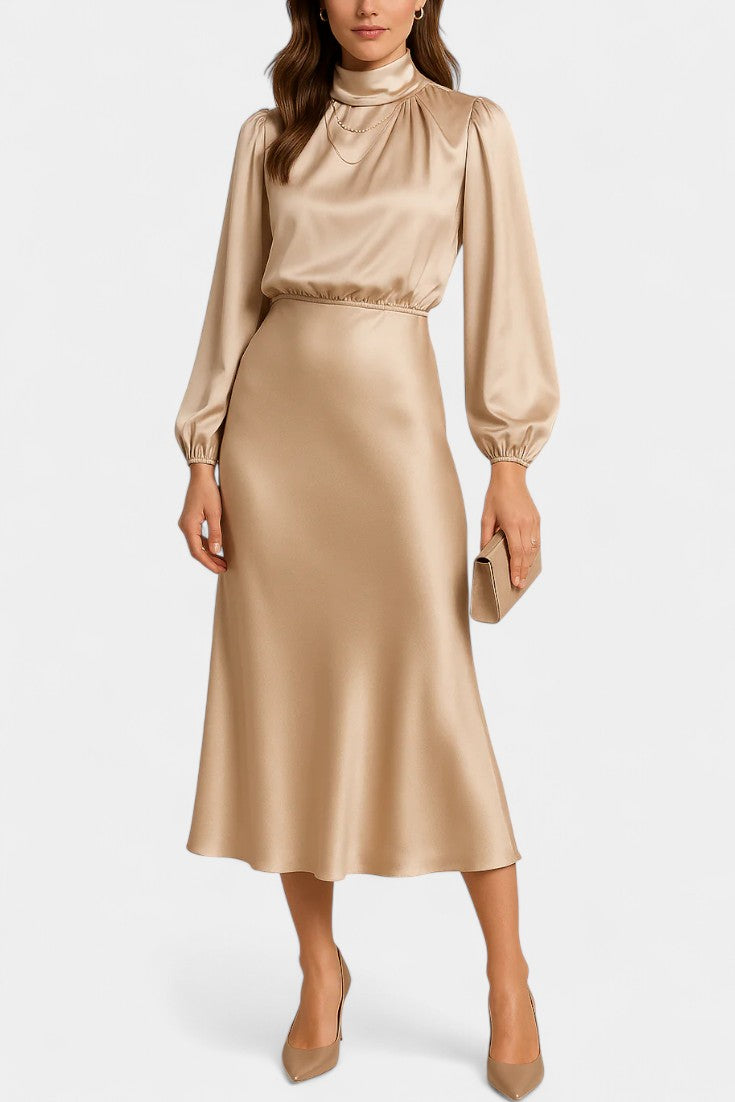 Cebu Robe Midi Taille Haute Élégante