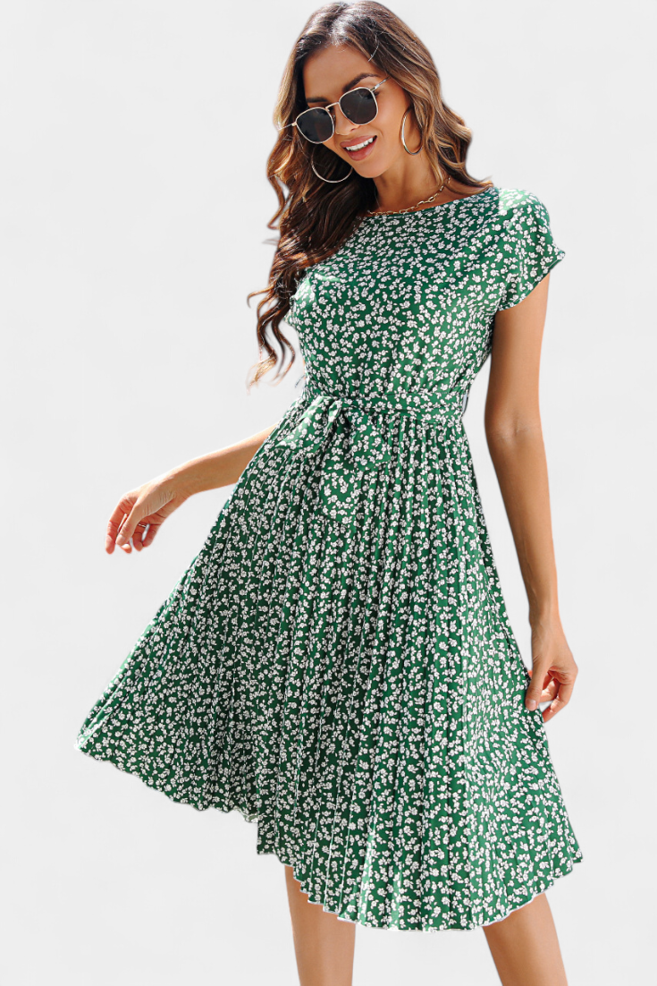 Galilea Robe Midi Plissée à Imprimé Floral