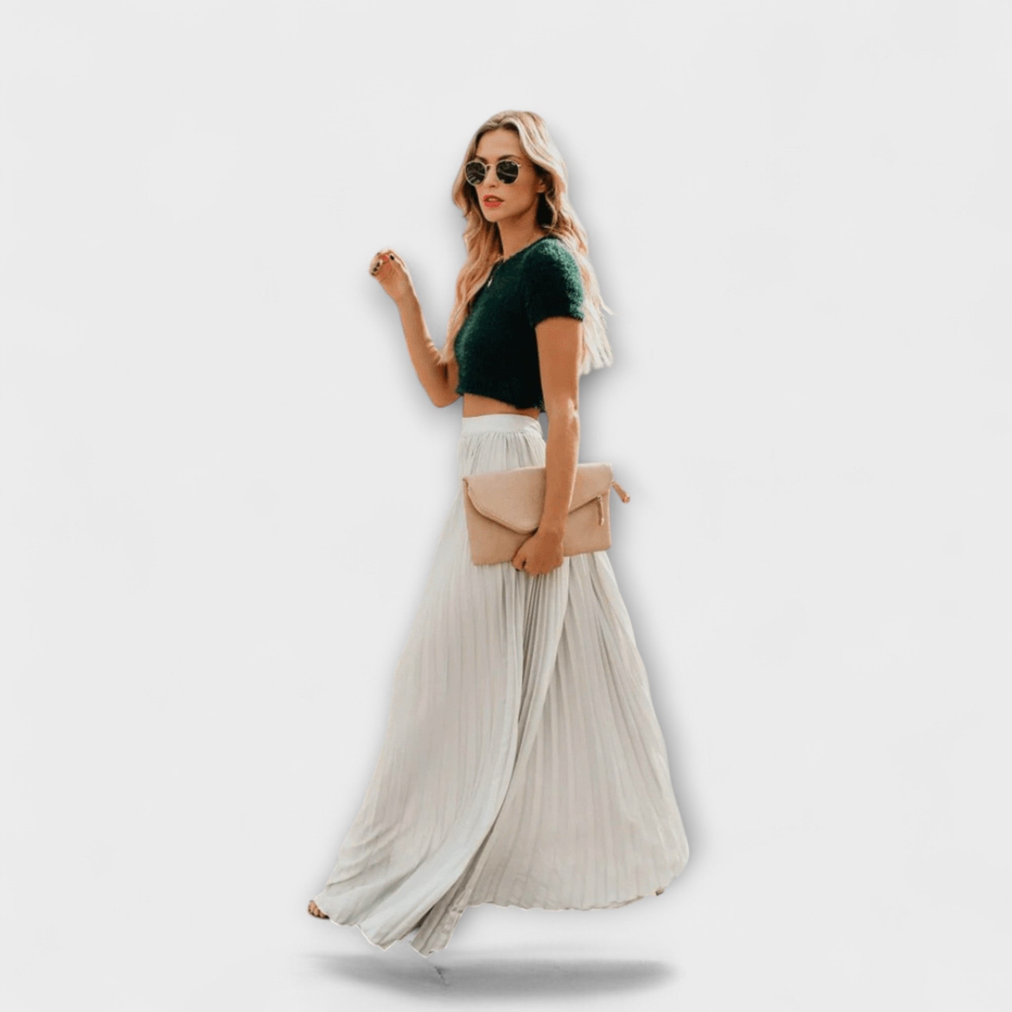 Maison La Veine™ | Jupe Maxi Plissée Élégante