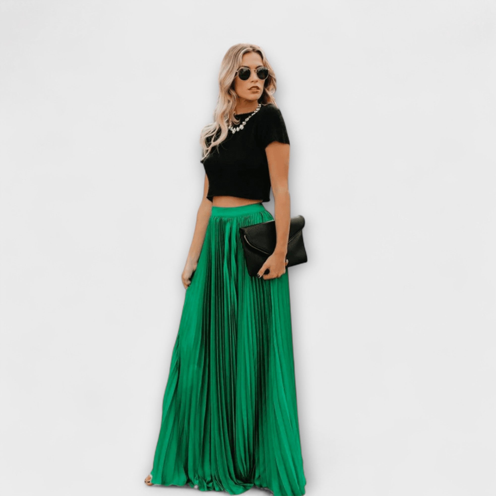 Maison La Veine™ | Jupe Maxi Plissée Élégante