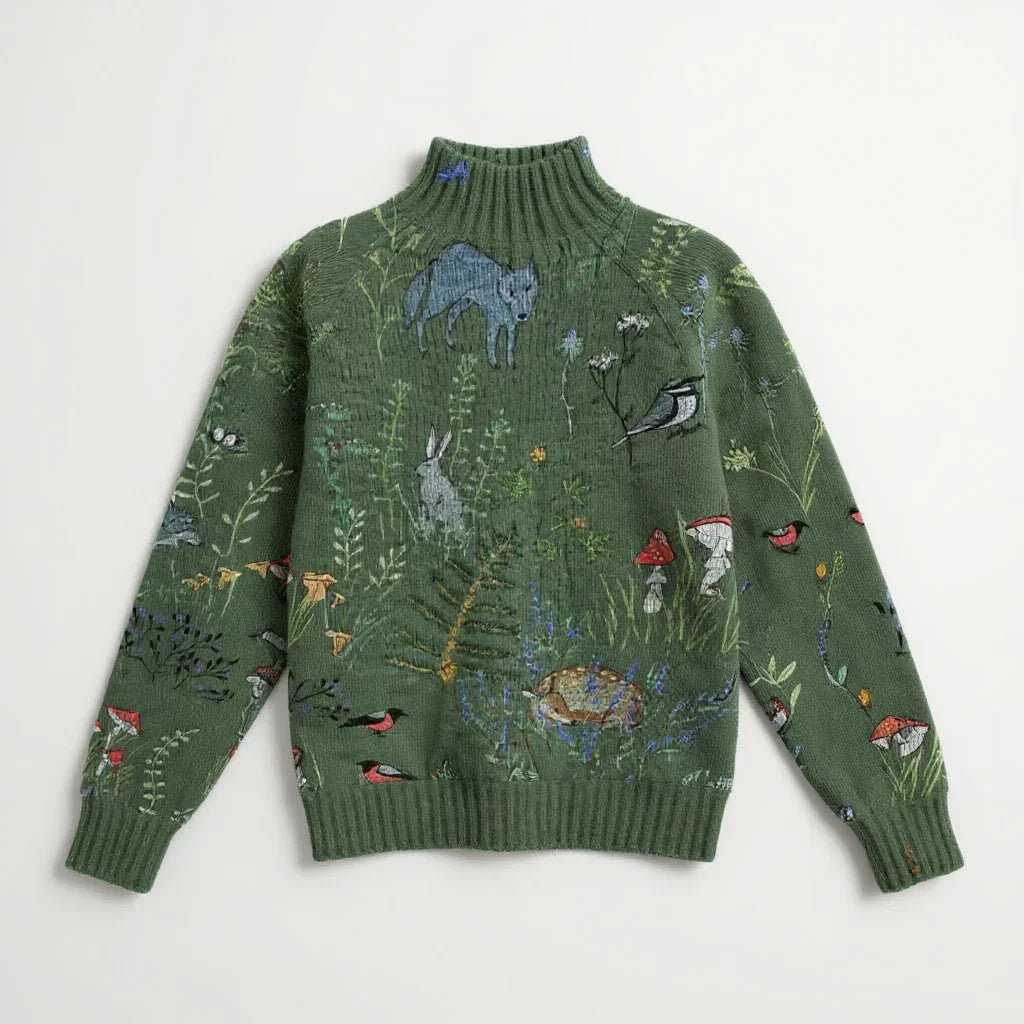 Maison La Veine™ | Pull Tricoté Douillet avec Motif Forestier Inspiré de la Nature