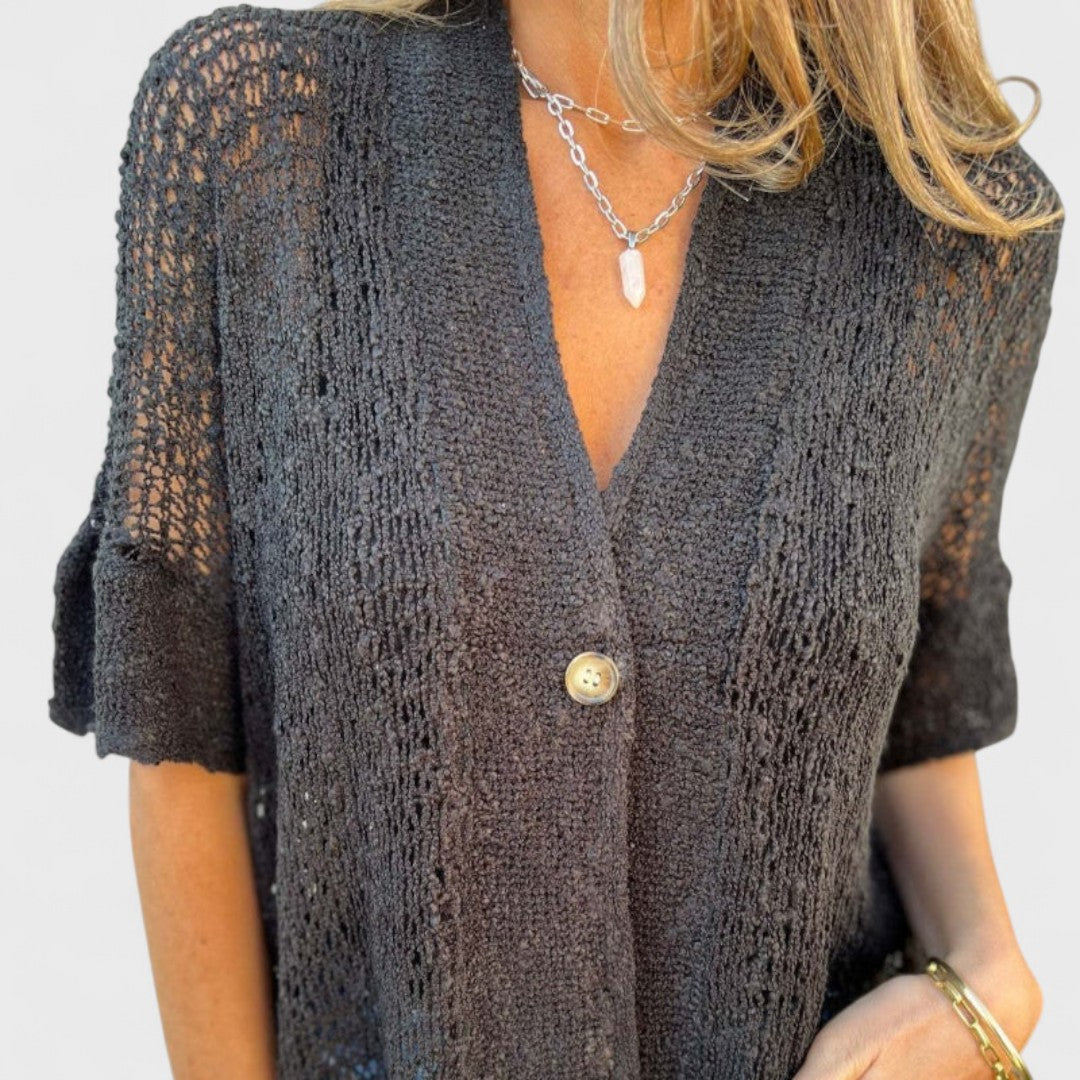 Maison La Veine™ | Haut Uni Femme avec Bouton