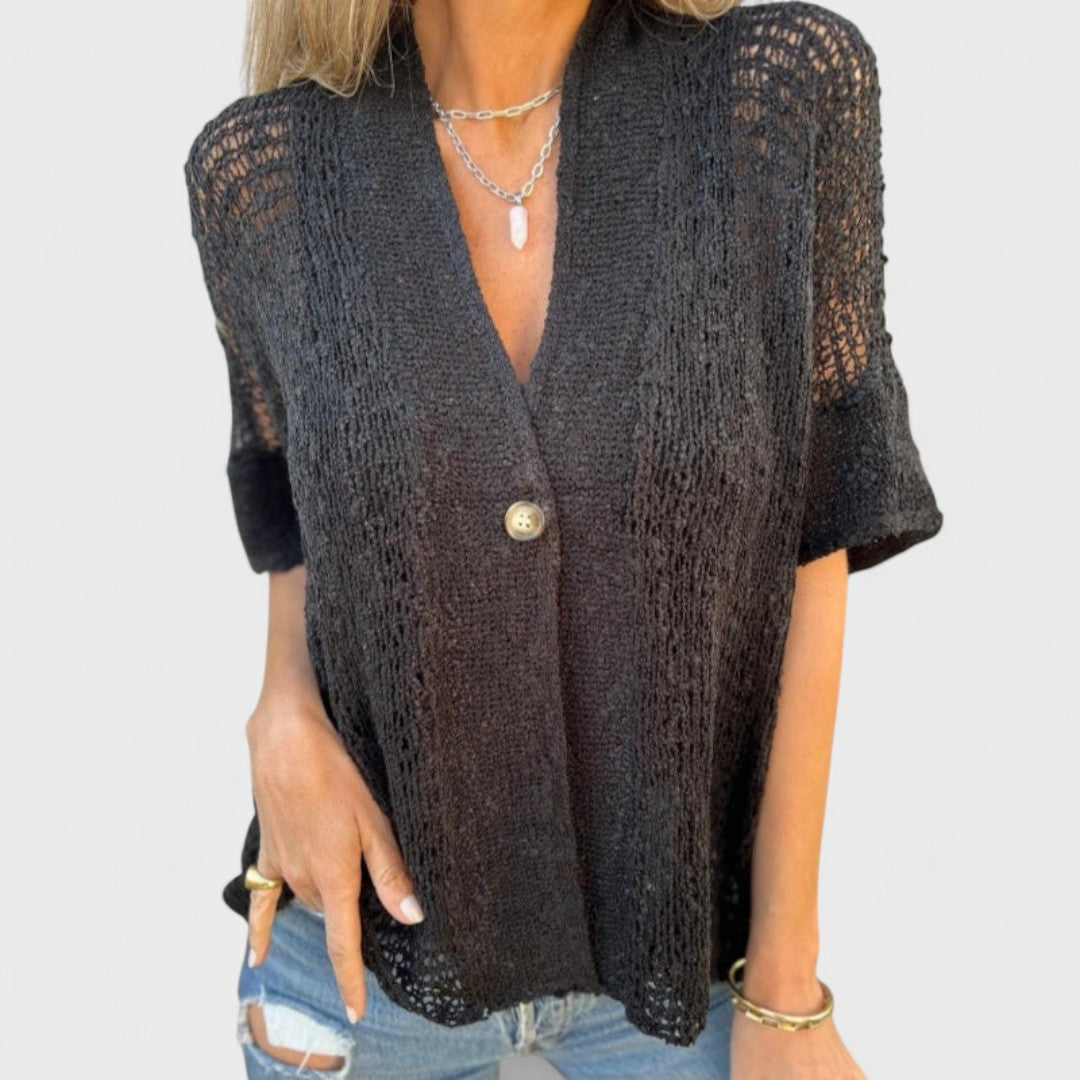 Maison La Veine™ | Haut Uni Femme avec Bouton