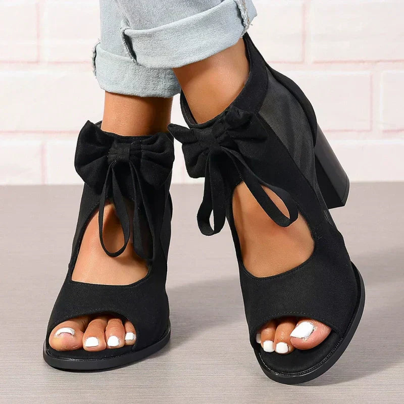 Maison La Veine™ | CHAUSSURES ORTHOPÉDIQUES À TALONS AVEC CHARME EN NOEUD