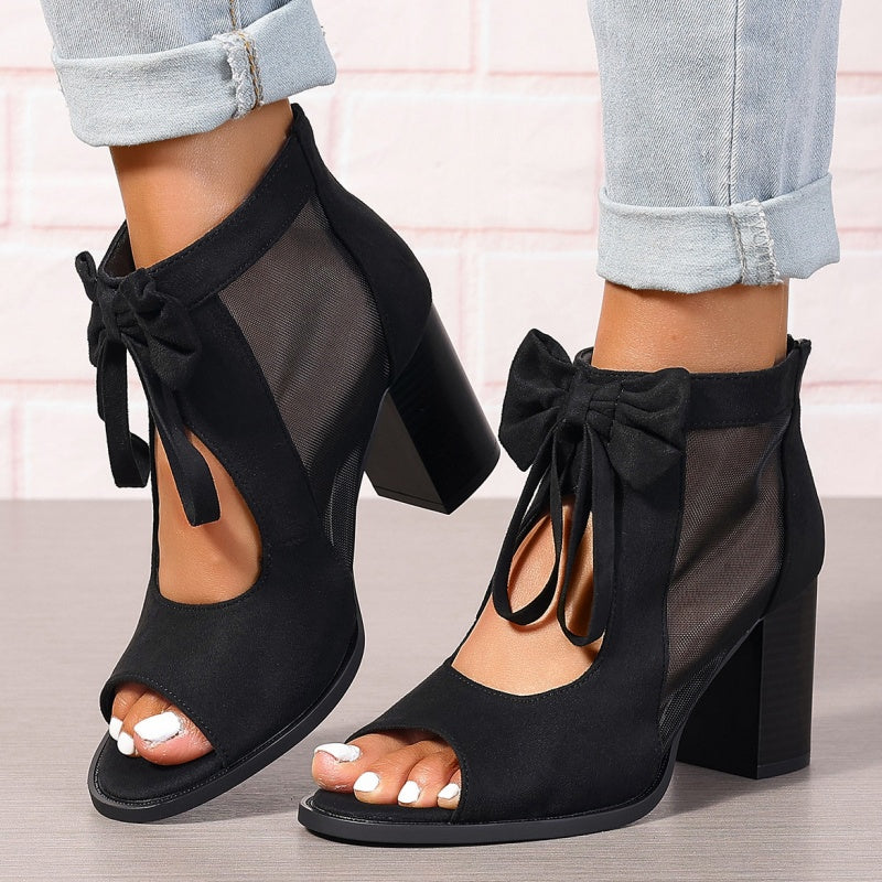 Maison La Veine™ | CHAUSSURES ORTHOPÉDIQUES À TALONS AVEC CHARME EN NOEUD