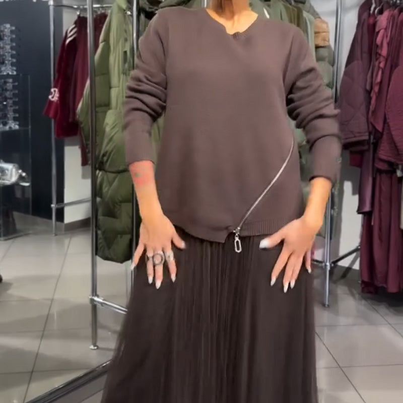 Ullé | Robe élégante en maille et tulle pour femme