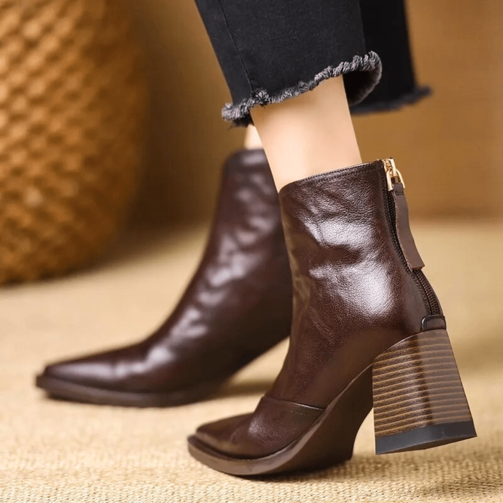 Maison La Veine™ | Bottes De Luxe À Talon Moyen